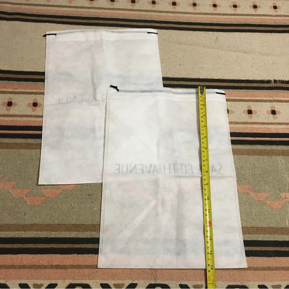 TWO (2) Saks Fifth Ave Sheer White Dustbag medium approx 15” x 10” travel